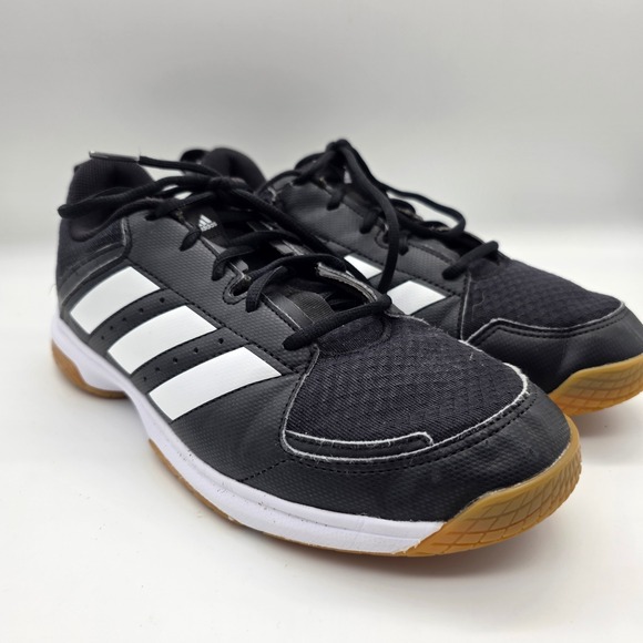 Adidas Men's GY7648 Black White Indoor Court Shoes Sneakers Size 10.5 - Picture 3 of 12